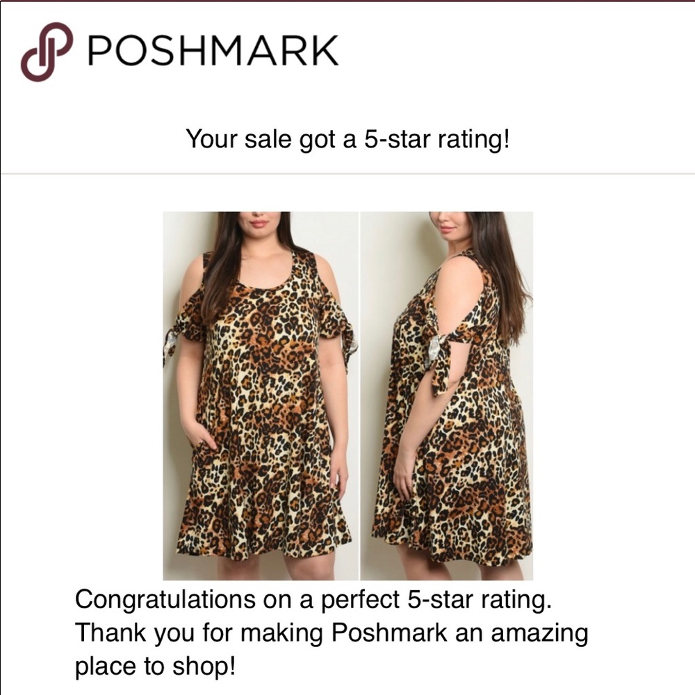 PLUS SIZE COLD SHOULDER LEOPARD PRINT DRESS - Picture 4 of 5